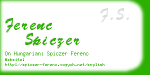 ferenc spiczer business card